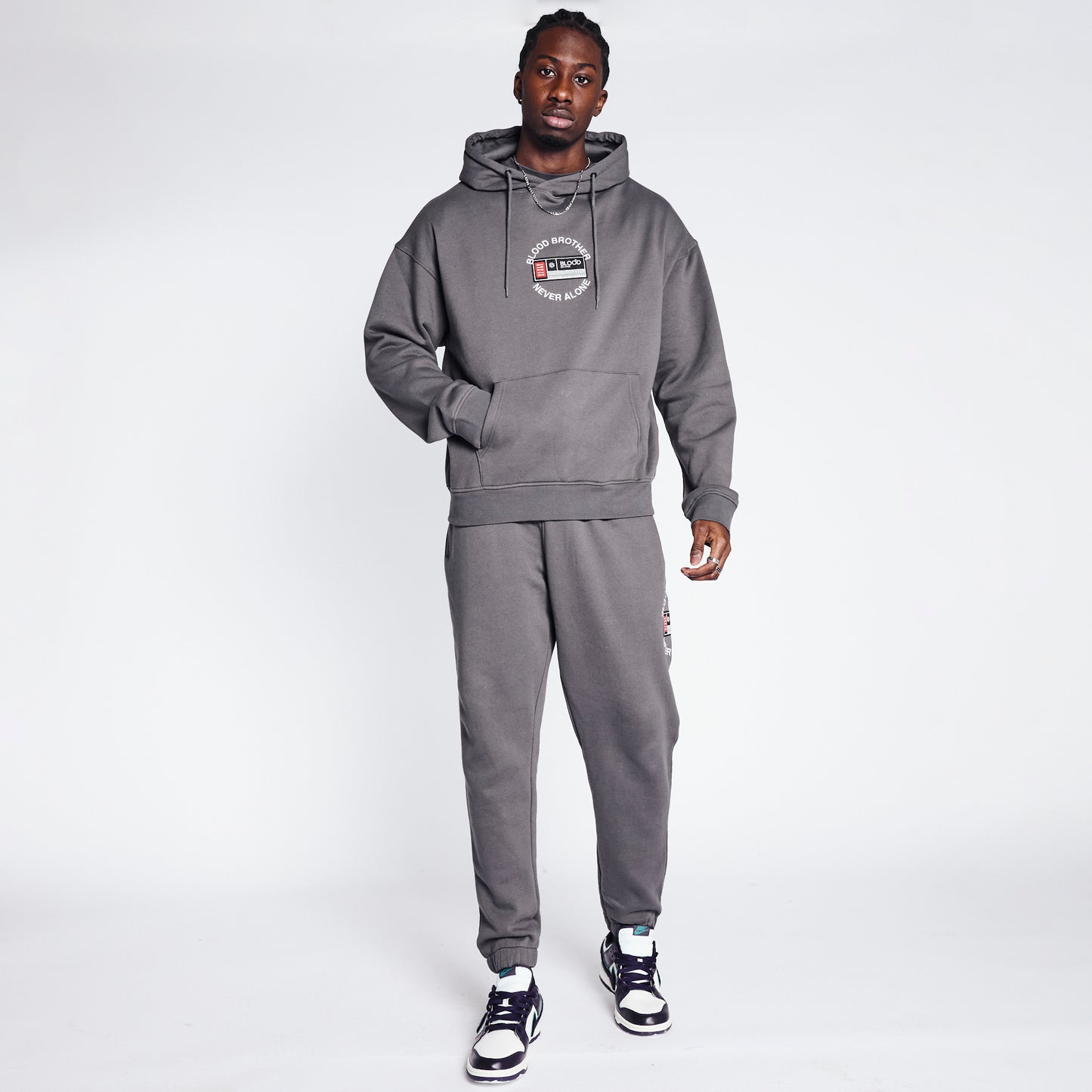 Badged Basket Hoodie - Dark Grey