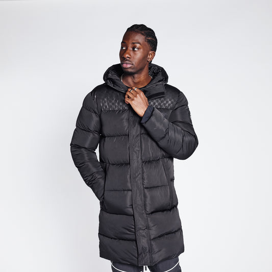 Long Puffer Jacket - Black