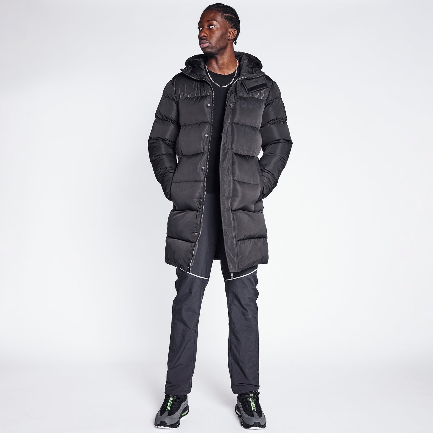 Long Puffer Jacket - Black
