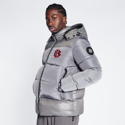 Short Puffer Jacket - Metallic Silver