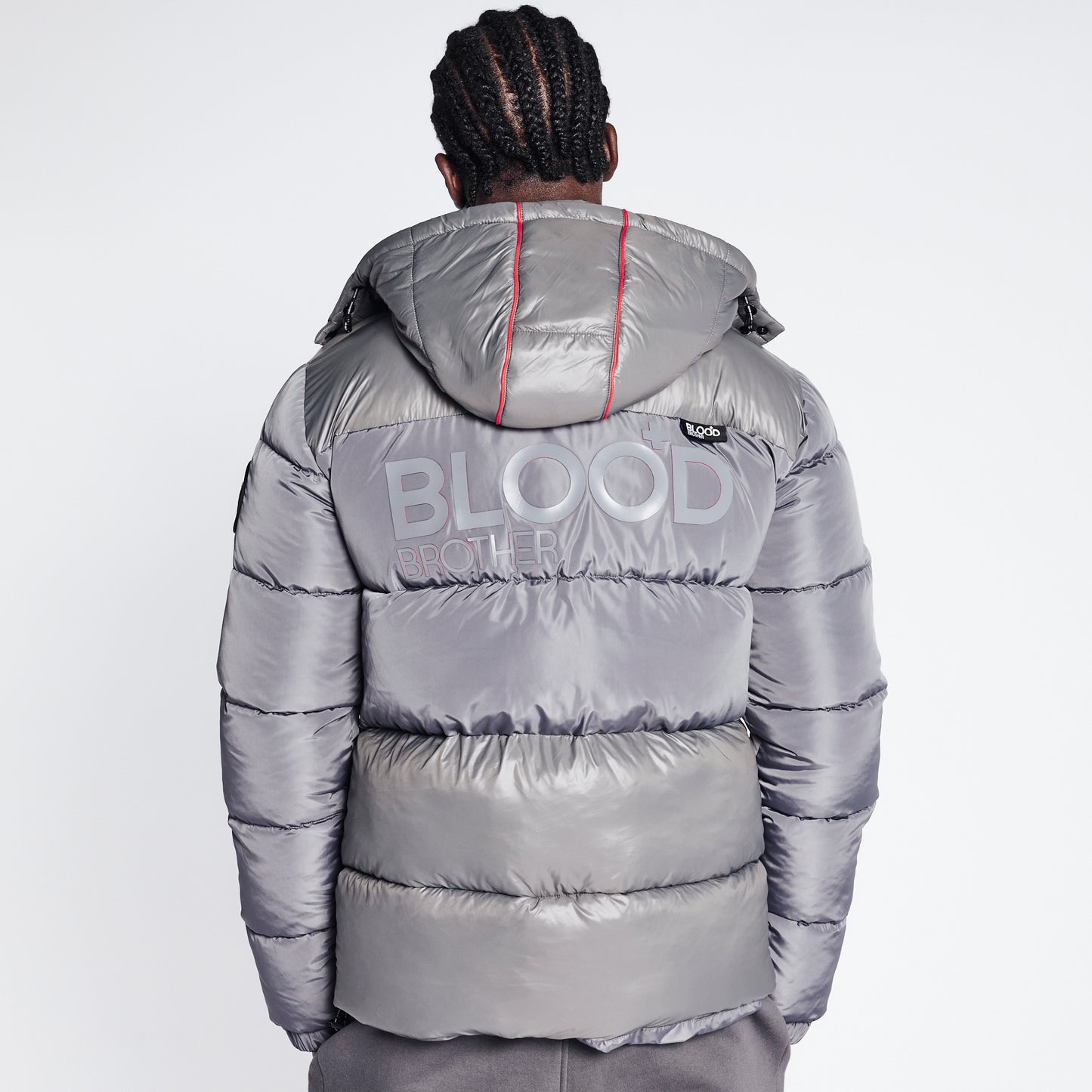 Short Puffer Jacket - Metallic Silver
