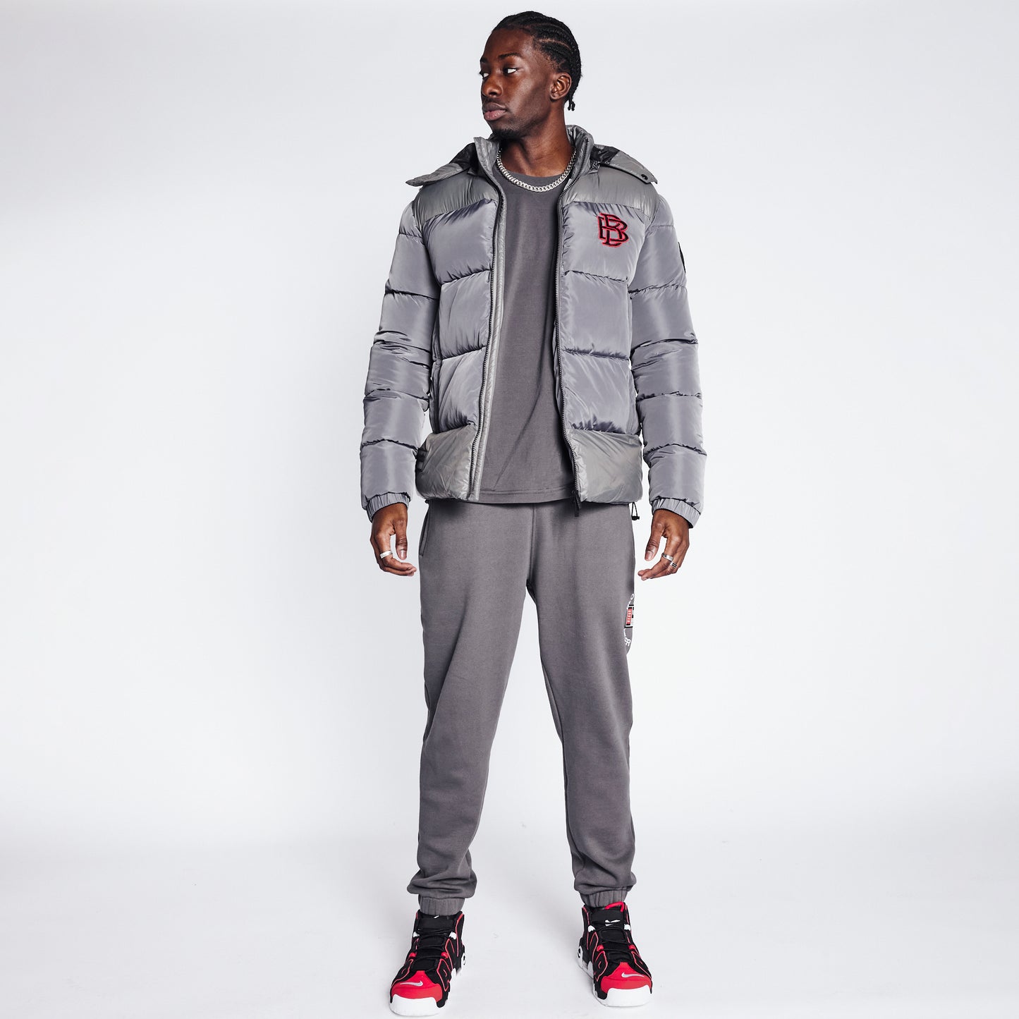 Short Puffer Jacket - Metallic Silver
