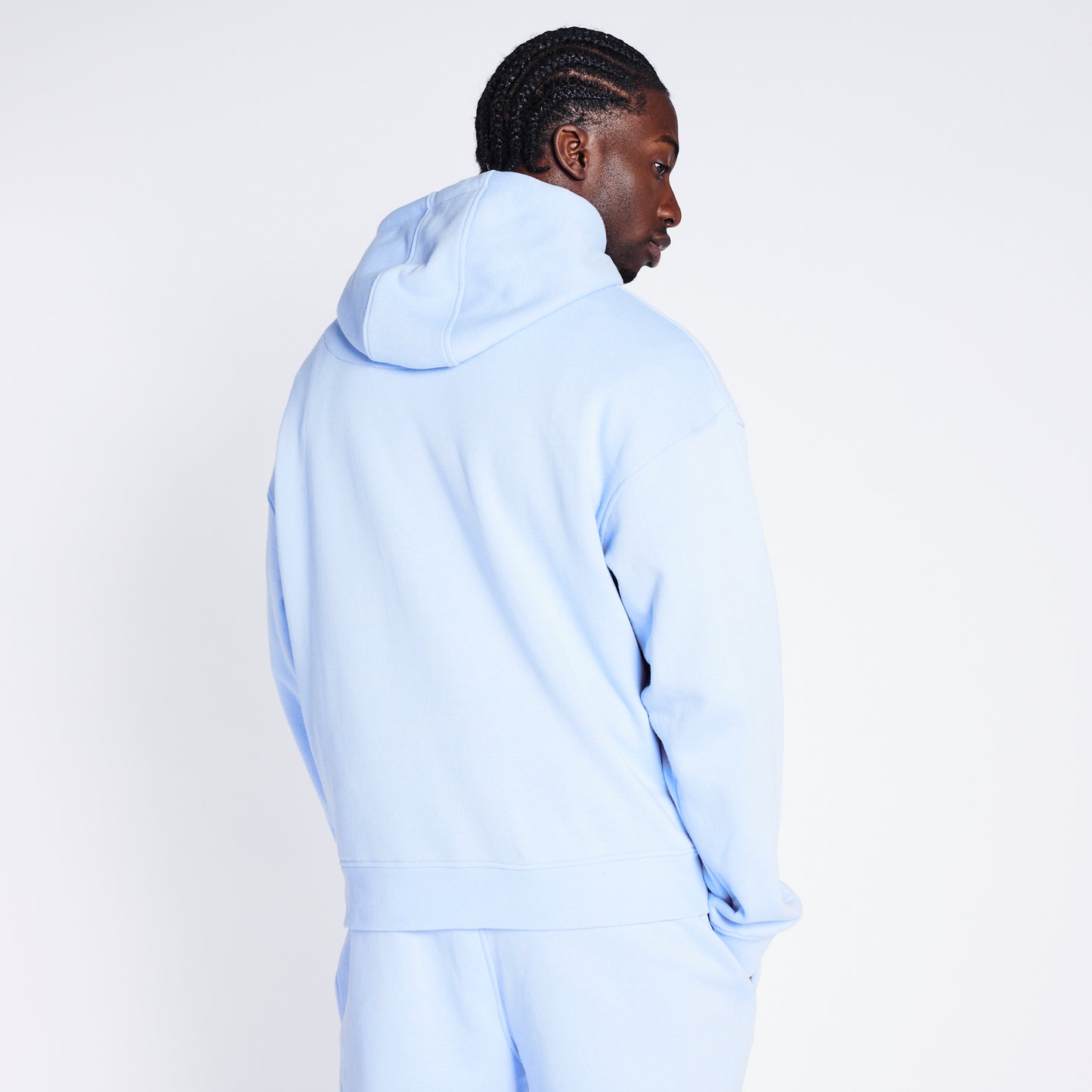 Badged Hoodie - Dusty Blue