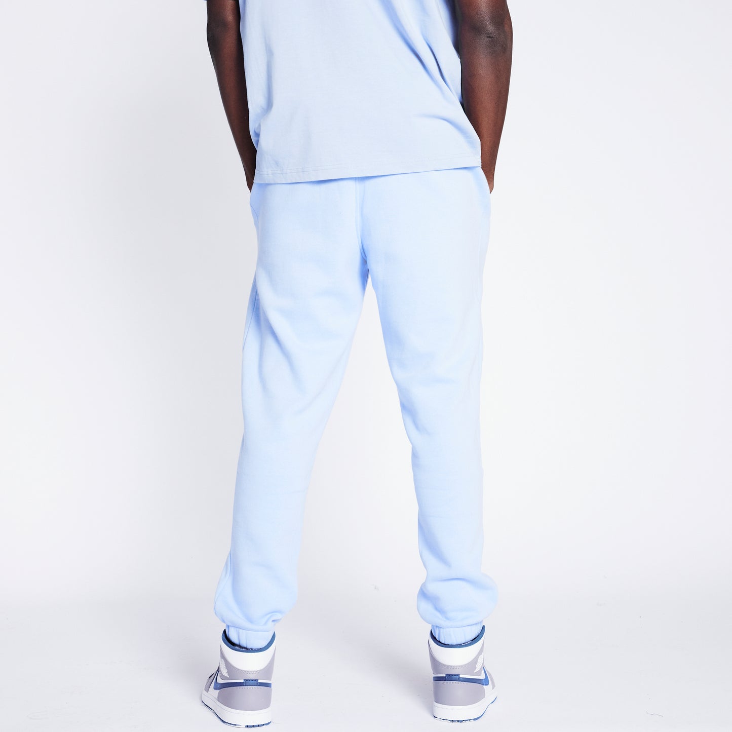 Badged Joggers - Dusty Blue
