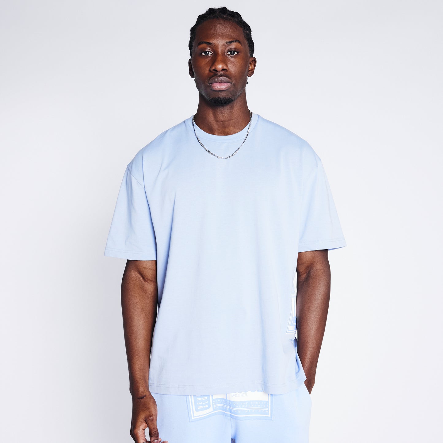 Badged T-shirt - Dusty Blue