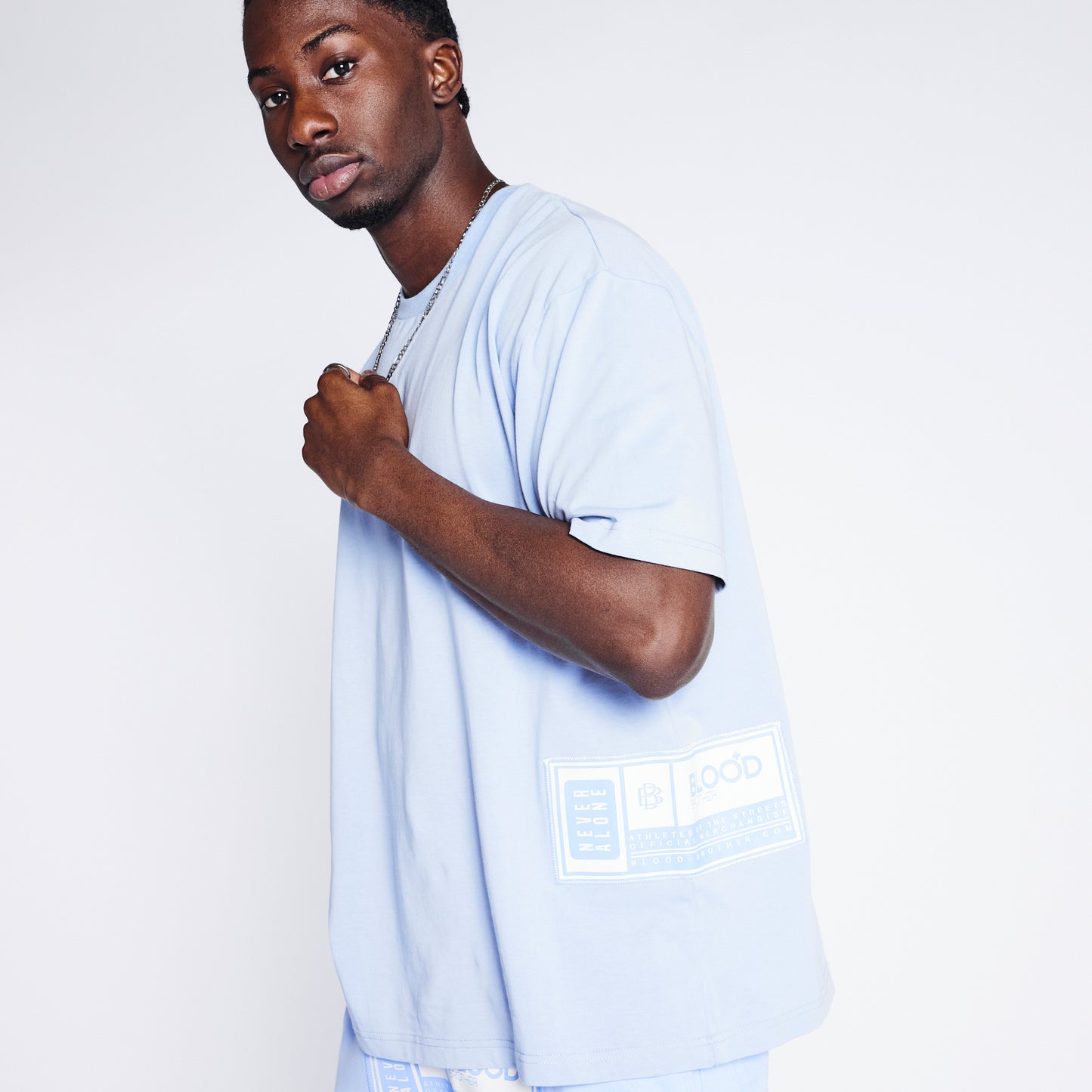 Badged T-shirt - Dusty Blue