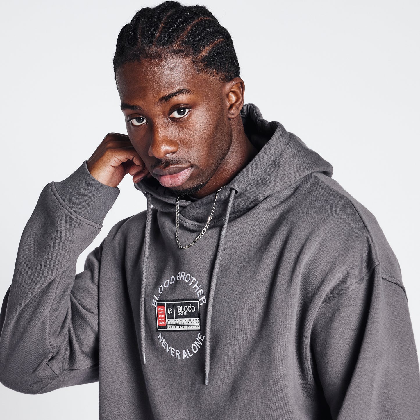 Badged Basket Hoodie - Dark Grey